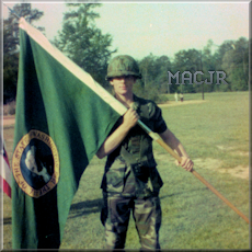 MACJR Flag holder - Graduation Day - Fort Benning, Georgia - April 1983 MACJR Flag holder - Graduation Day - Fort Benning, Georgia - April 1983